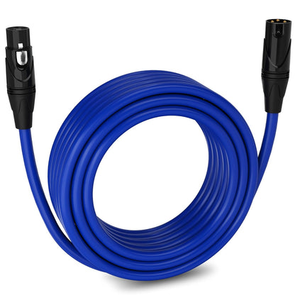 LyxPro 6 Feet XLR Microphone Cable Balanced Male to Female 3 Pin Mic Cord for Powered Speakers Audio Interface Professional Pro Audio Performance and Recording Devices - Blue - PuriLite