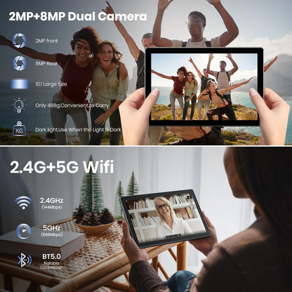2025 Android Tablet, 10.1 Inch Android 14 Tablet Octa-Core, 12GB RAM+64GB ROM 1TB Expand, 2+8MP Camera, BT5, Tablets PC 2.4/5G WiFi 6,1080 IPS FHD Screen, Tablets Android Gifts for Men Women - PuriLite