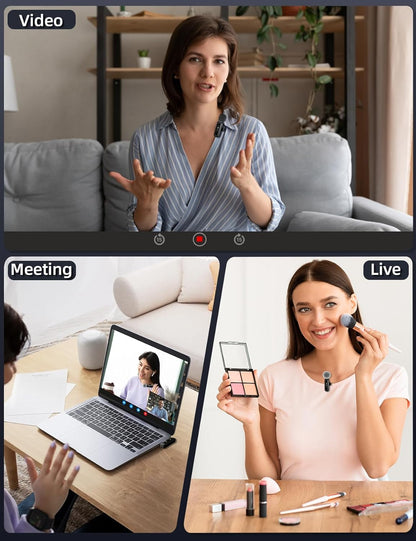 AXUAXU 2025 Upgraded Mini Wireless Lavalier Microphone with LED Display, USB-C Clip-on Mic for iPhone, iPad, Android, PC, Small Lapel Mic for Recording YouTube Video Podcast Vlog - PuriLite