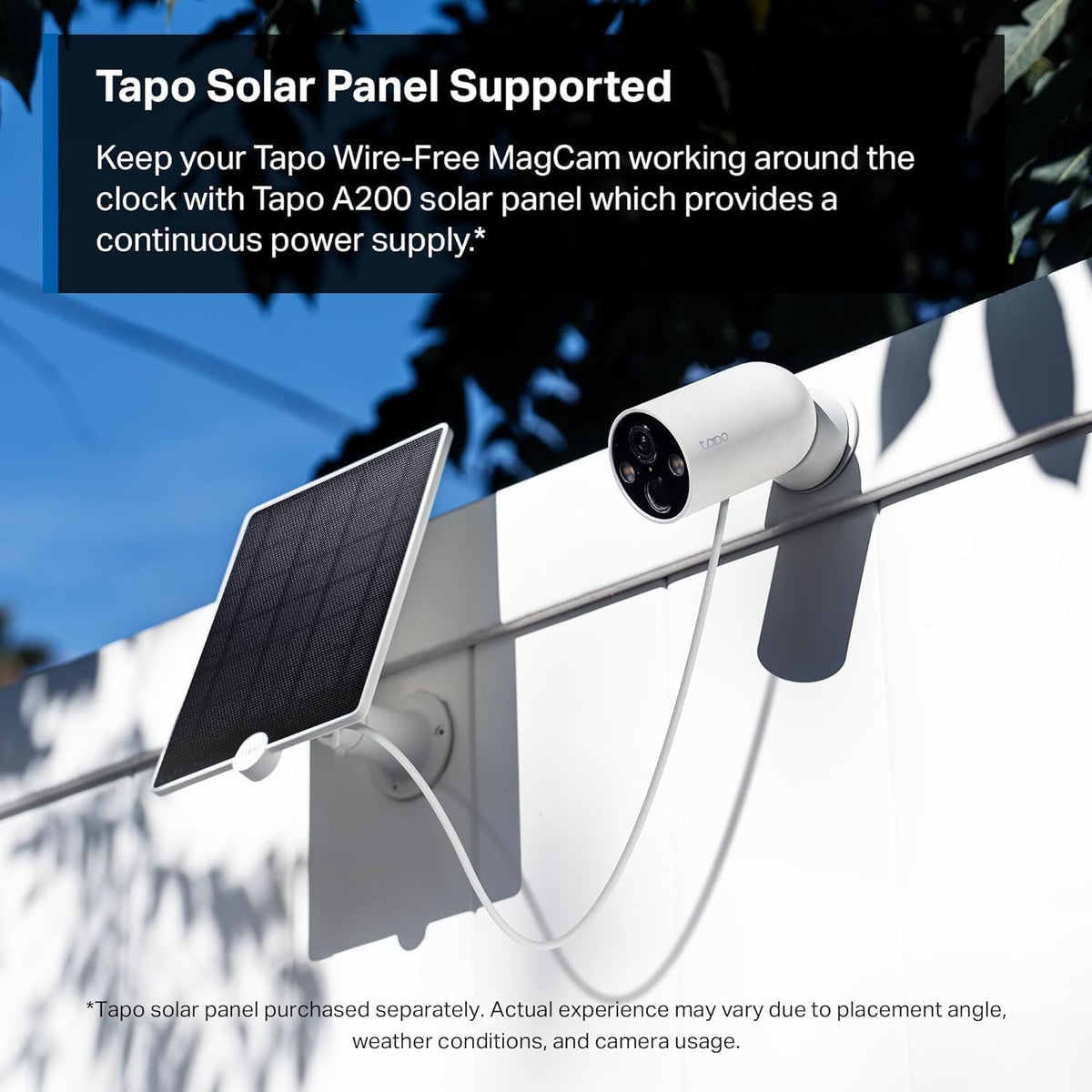 TP-Link Tapo Solar-Powered Security Camera Kit, 2K Wireless Battery Camera w/Solar Panel Base, Smart Person Detection, SD/Cloud Storage, Spotlight Color Night Vision, No Hub Needed (Tapo C410 KIT) - PuriLite