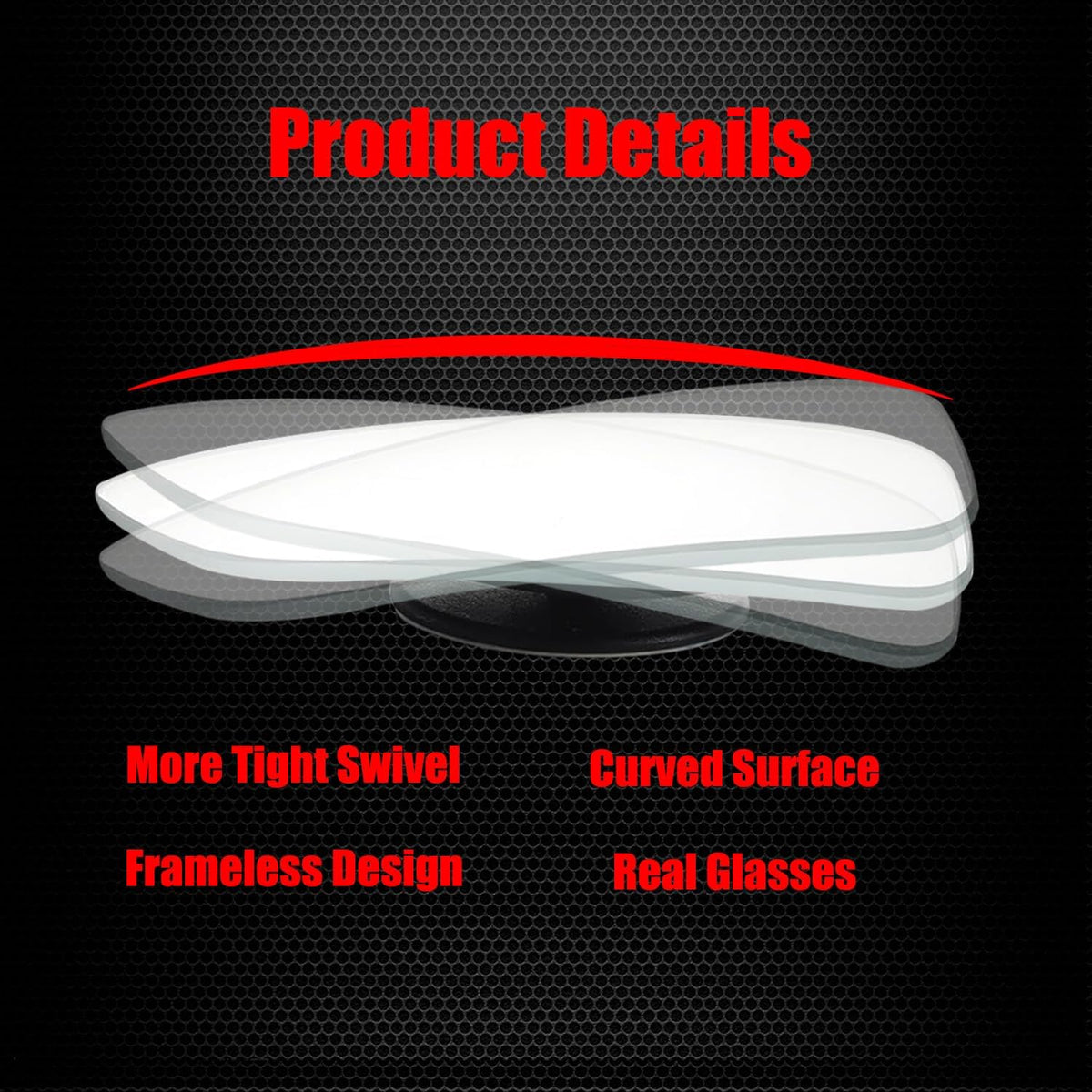 Ampper Blind Spot Mirror, 2" Round HD Glass Frameless Convex Rear View Mirror, Pack of 2 - PuriLite