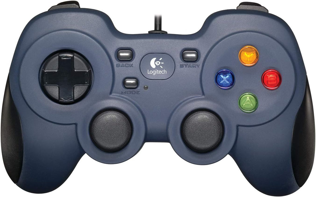 Logitech G F310 Wired Gamepad Controller Console Like Layout 4 Switch D-Pad PC - Blue/Black - PuriLite