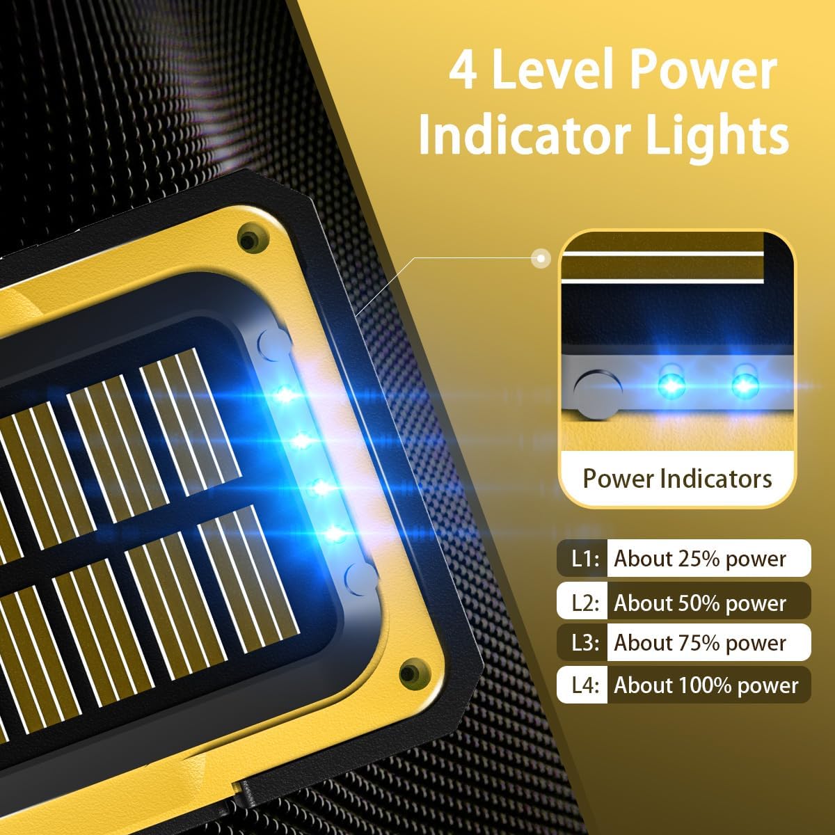 WARSUN Led Work Light Rechargeable, Portable Magnetic Work Light, LED Flood Light Waterproof for Outdoor Camping Hiking Emergency Car Repairing (USB + Solar Charging, Blue) - PuriLite