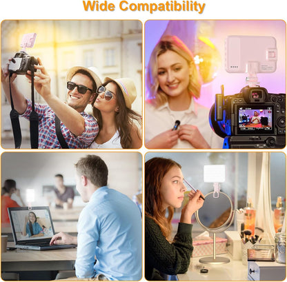 Anautin Selfie Light, 60 LED 2200mAh Rechargeable Clip Fill Video Light (Black) - PuriLite