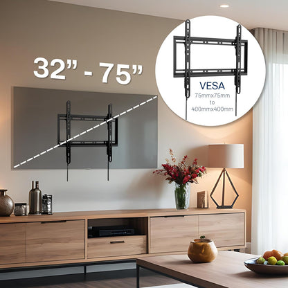 VIVO Extra Large Heavy Duty 43 to 100 inch LCD LED Curved and Flat Panel Screen, TV Wall Mount Bracket with Max 800x400mmmm VESA, Black, MOUNT-VW100F - PuriLite