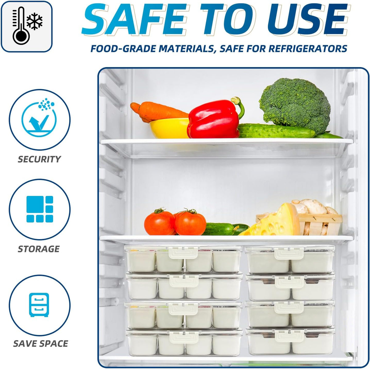 Pure Future 50-Piece Large Airtight Food Storage Containers with Lids, BPA-Free Stackable & Microwave Safe Kitchen Set for Meal Prep, Freezer Use - 25 Containers & Lids, Leakproof Design - PuriLite