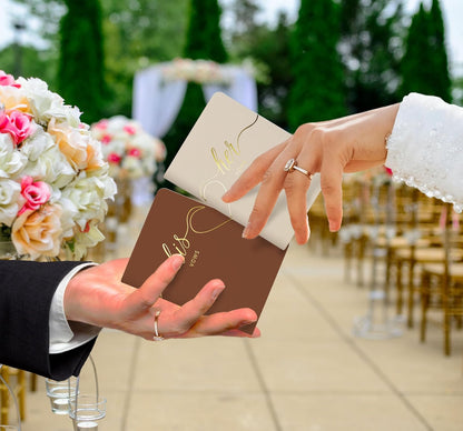 LSSH GmbH Vow Books - His and Hers Wedding Essentials, 28 Pages, 5.5" X 4" (Dark Green & Sage) - PuriLite