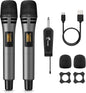 TONOR Wireless Microphones, UHF Dual Karaoke Microphone System, Microfonos Inalambricos with Rechargeable Receiver, Cordless Dynamic Mic for Singing, Wedding, DJ, Party, Speech TW320 Grey - PuriLite