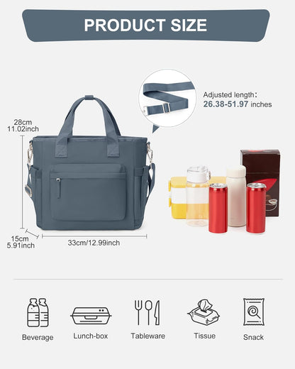 Lunch Bag Insulated Lunch Box Leakproof Lunch Tote Bags for Women Men,Portable Thermal Cooler Bag Lunch Containers with Shoulder Strap for Work, Family, Picnic, School, Outdoor,BBQ C2-Pinkpurple - PuriLite