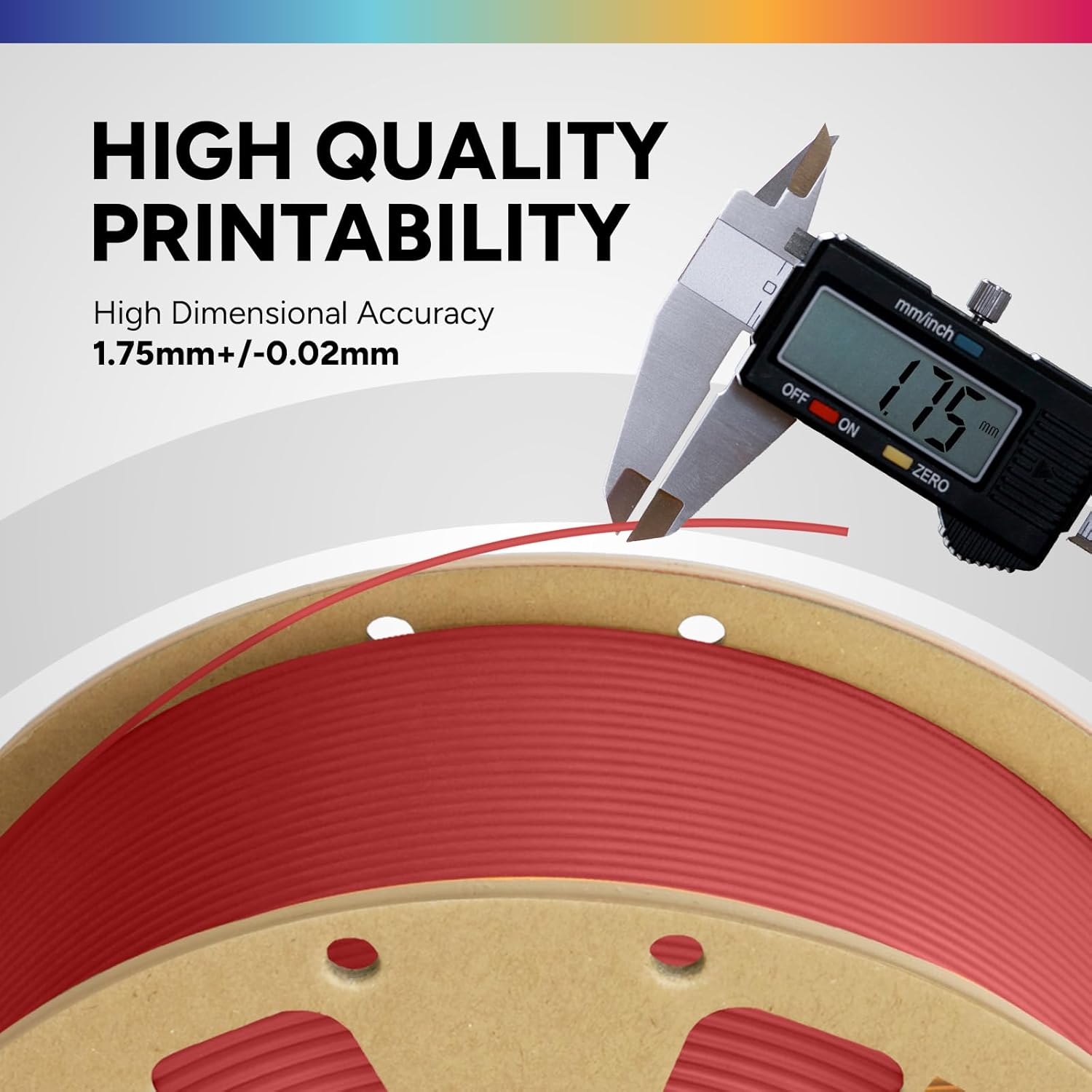 OVERTURE PLA Filament 1.75mm PLA 3D Printer Filament, 1kg Cardboard Spool (2.2lbs), Dimensional Accuracy +/- 0.02mm, Fit Most FDM Printer (Black 1-Pack) - PuriLite