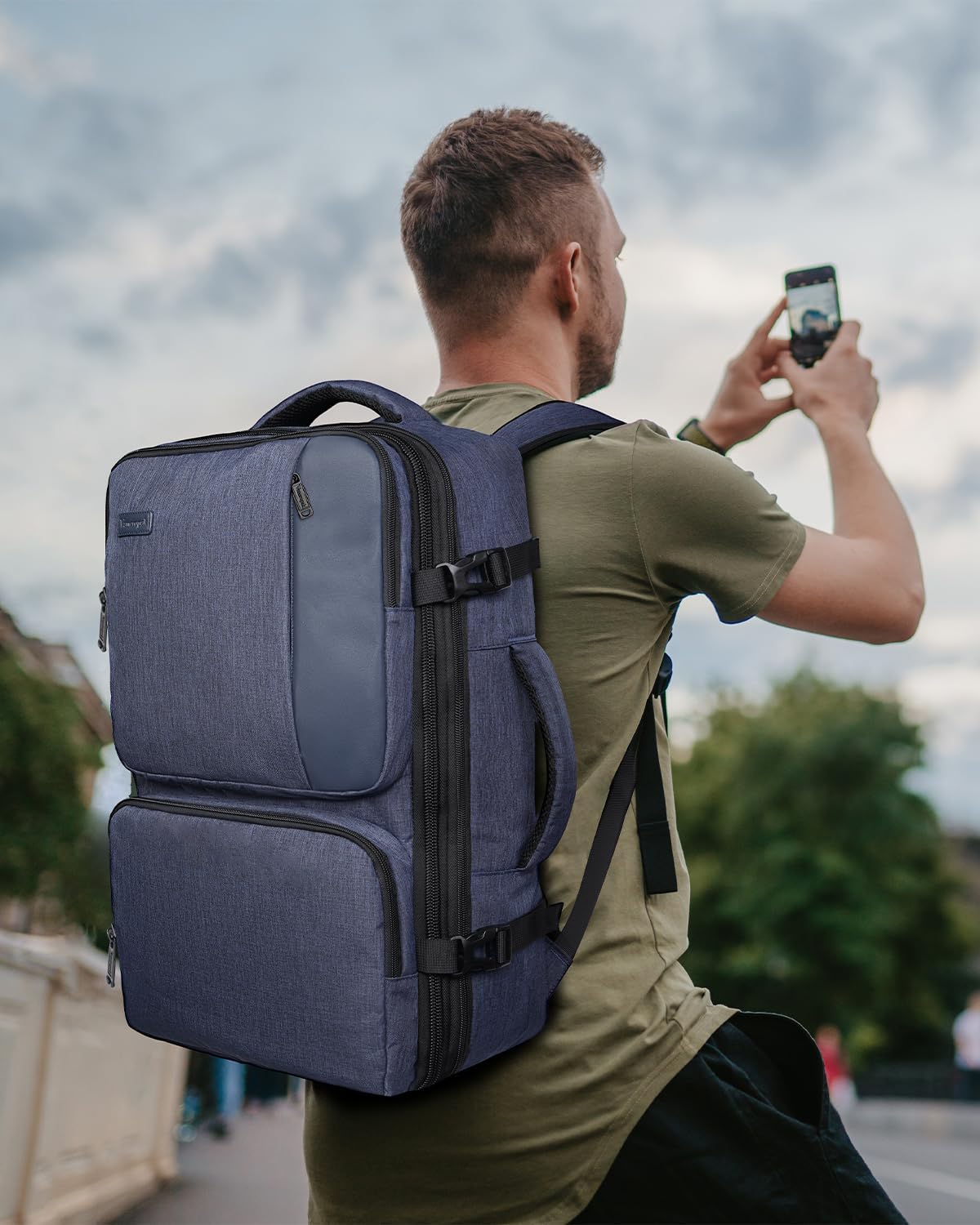 Vancropak Carry on Backpack, Airline Approved 45L Travel Backpack with 3 Packing Cubes - PuriLite