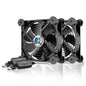 Easy Cloud 120mm USB Fan, USB Computer Fan with 3 Speeds Controller Small PC Cooling Fans for Cabinet Case Server TV Receiver Router DVR Xbox Cooler, 2Pcs - PuriLite