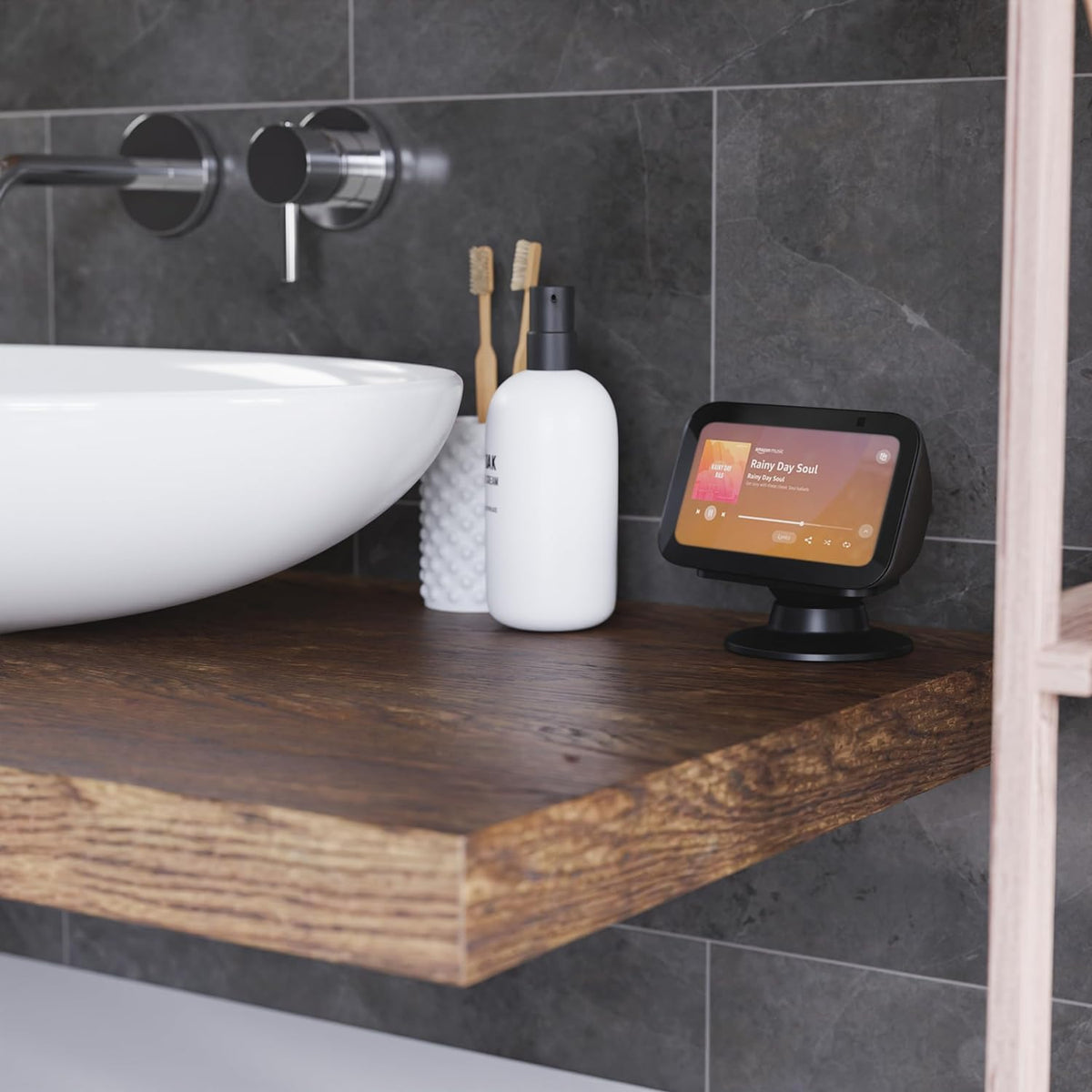 Made for Amazon Tilt + Swivel Stand for Echo Show 5 (3rd Generation), 2023 Release - PuriLite
