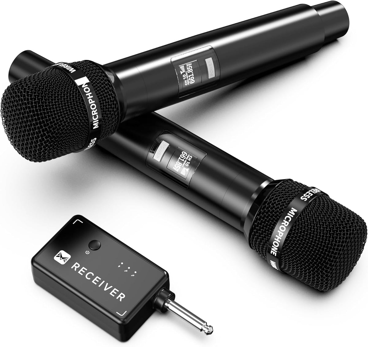 Wireless Microphone, Wireless Mic with One-to-One Chip Connection, 40H Rechargeable Battery, 200FT Range, Plug and Play, Ergonomic Design,Less Latency Microphone for Singing, Speech, Party - PuriLite
