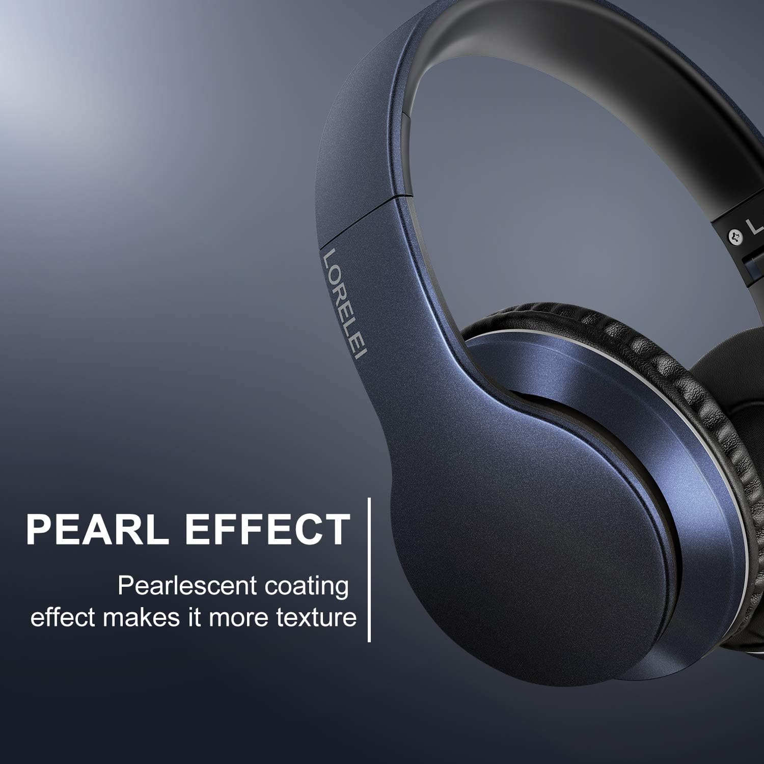 LORELEI X6 Over-Ear Wired Stereo Bass Headphones with Microphone, Lightweight, Foldable & Portable with 1.45M No-Tangle for Smartphone, Tablet, MP3/4, Space Black - PuriLite
