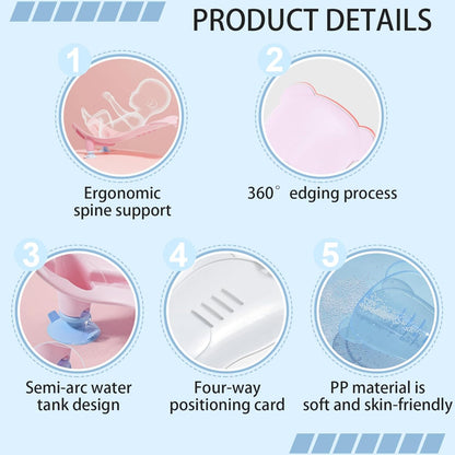 Baby Sink Bath with Suction Cup, Portable Sink Baby Bath with Hanging Hole, Buttock Support Washing Tool for Counter Bathtub Daily Use, Bathtub for, Bather for - PuriLite