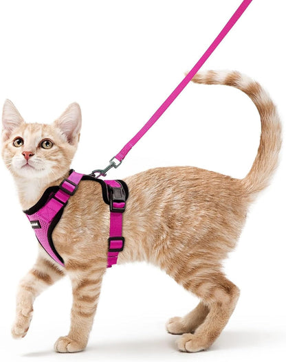rabbitgoo Cat Harness and Leash for Walking, Escape Proof Soft Adjustable Vest Harnesses for Small Medium Cats, Easy Control Breathable Reflective Strips Jacket, XS, Black - PuriLite