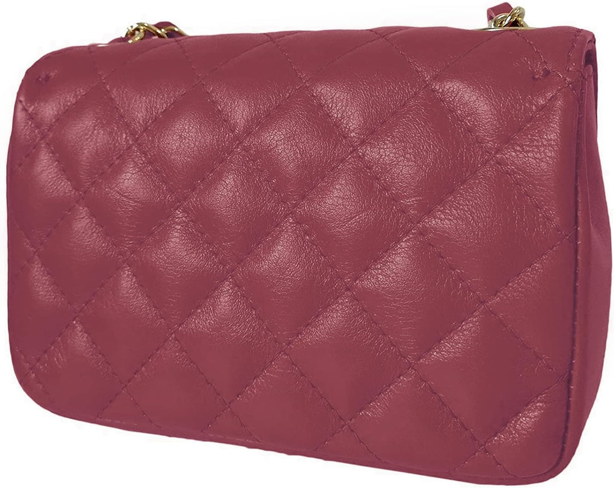 MamaMilano Women/Girls Italian Handmade Genuine Leather Cleo Shoulder Bag/Purse/HandBag/Totebag with Shoulder Strap - PuriLite