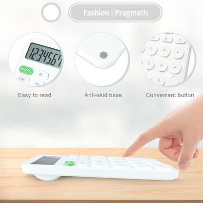 VEWINGL Mechanical Switch Calculator, 12 Digit Large LCD Display and Buttons, Great for Everyday Life and Basic Office Work, with Battery - PuriLite