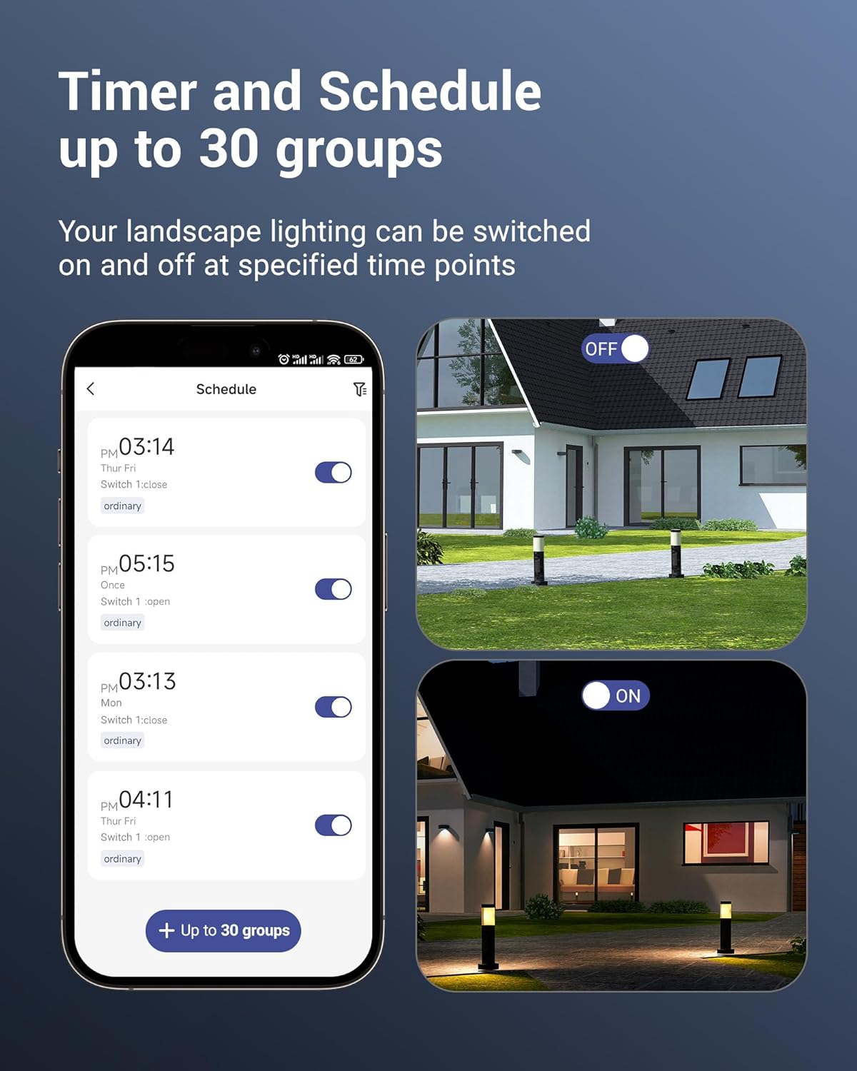 DEWENWILS 300W Smart Wi-Fi Low Voltage Transformer, Schedule and Timer, Compatible with Alexa and Google Home, 120V AC to 12V AC, Weatherproof for Landscaping Light, Spotlight, Pathway Light - PuriLite