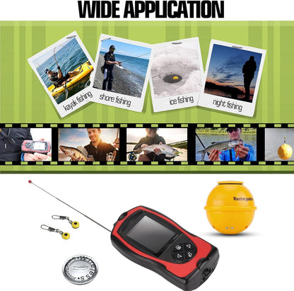 Atibin Portable Sonar Fish Finder Water Sensor Transducer Depth Finder Kayak Wireless Handheld Fish Finders Canoe Fishing - PuriLite