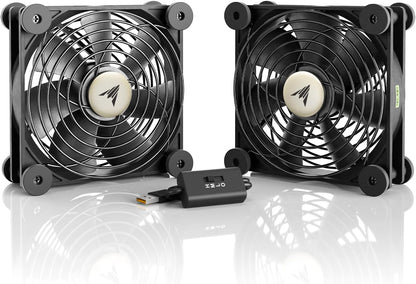 AC Infinity MULTIFAN S7, Quiet Dual 120mm USB Fan, UL-Certified for Receiver DVR PlayStation Xbox Computer Cabinet Cooling