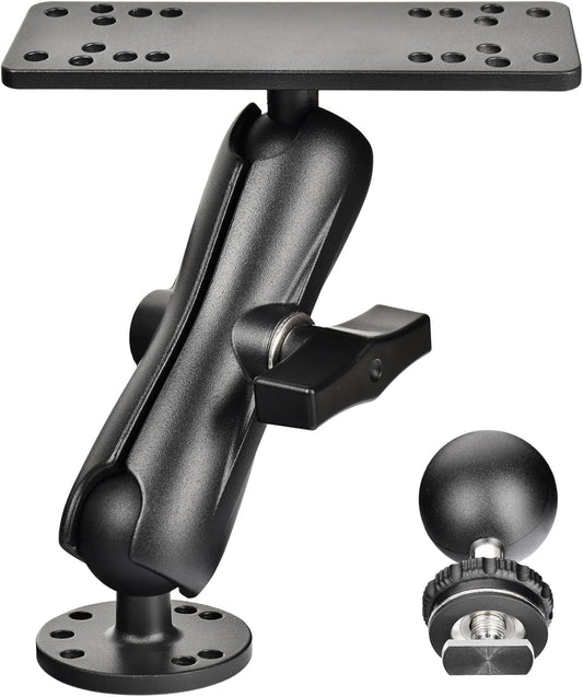 VAUBORTTI Aluminum Fish Finder Mount, C-Size 1.5" Ball,T-Bolt Track Ball for Rail Tracks,Compatible with Lowrance, Garmin, Humminbird, Raymarine - PuriLite