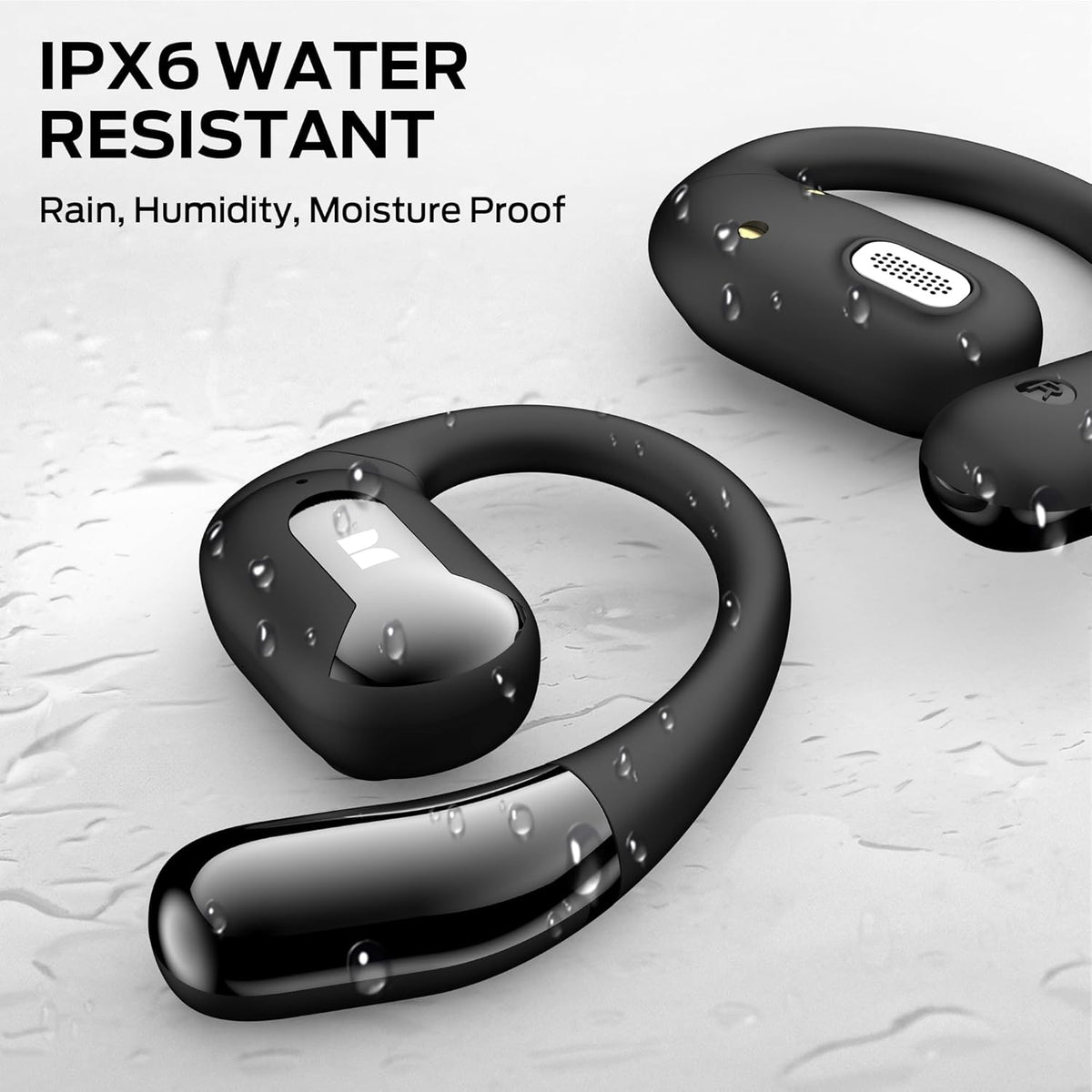 Monster Open Ear AC317 Headphones, Bluetooth 5.4 Wireless Headphones with Stereo Sound, Crystal Clear Calls, 24H Playback, Type-C Charging, Touch Control, Sweat Resistant Open Ear Wireless Earbuds - PuriLite