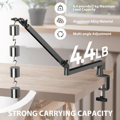 Microphone Boom Arm, Low Profile Mic Arm Professional Adjustable Solid Desk Mount Clamp,Cable Management Microphone Arm Stand for Podcast Streaming Gaming Studio Mic Stand White - PuriLite