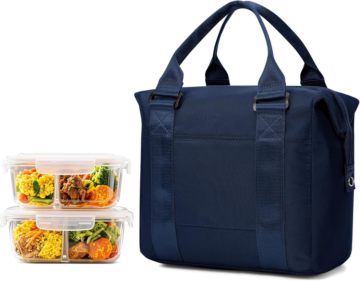 Lunch Bag Insulated Lunch Box Leakproof Lunch Tote Bags for Women Men,Portable Thermal Cooler Bag Lunch Containers with Shoulder Strap for Work, Family, Picnic, School, Outdoor,BBQ C2-Pinkpurple - PuriLite