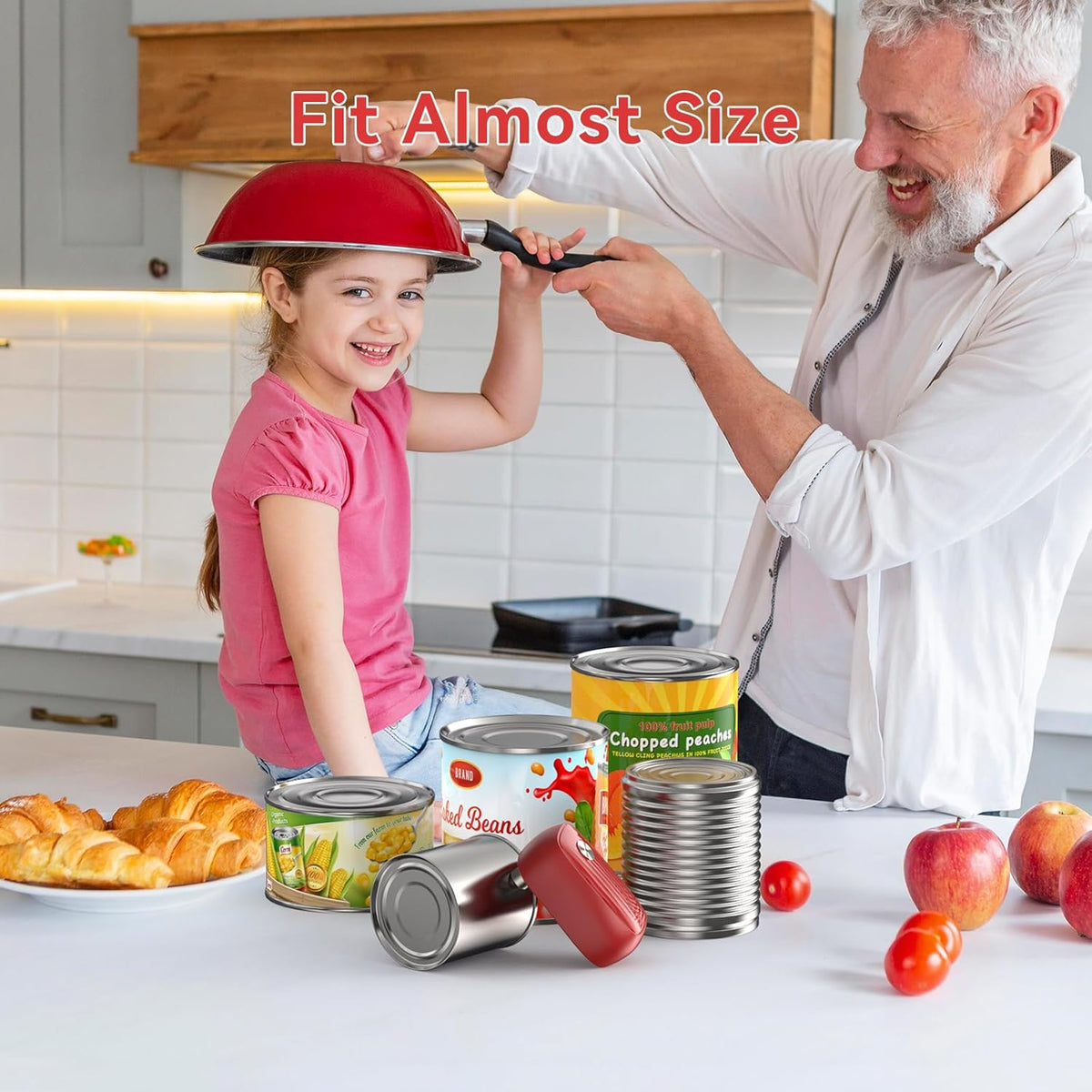 Osnil Rechargeable Electric can Opener for Seniors, Arthritis and Mum Automatic Open Any Size can with Smooth Edge Food-Safe with Rechargeable Battery and USB Cable - PuriLite