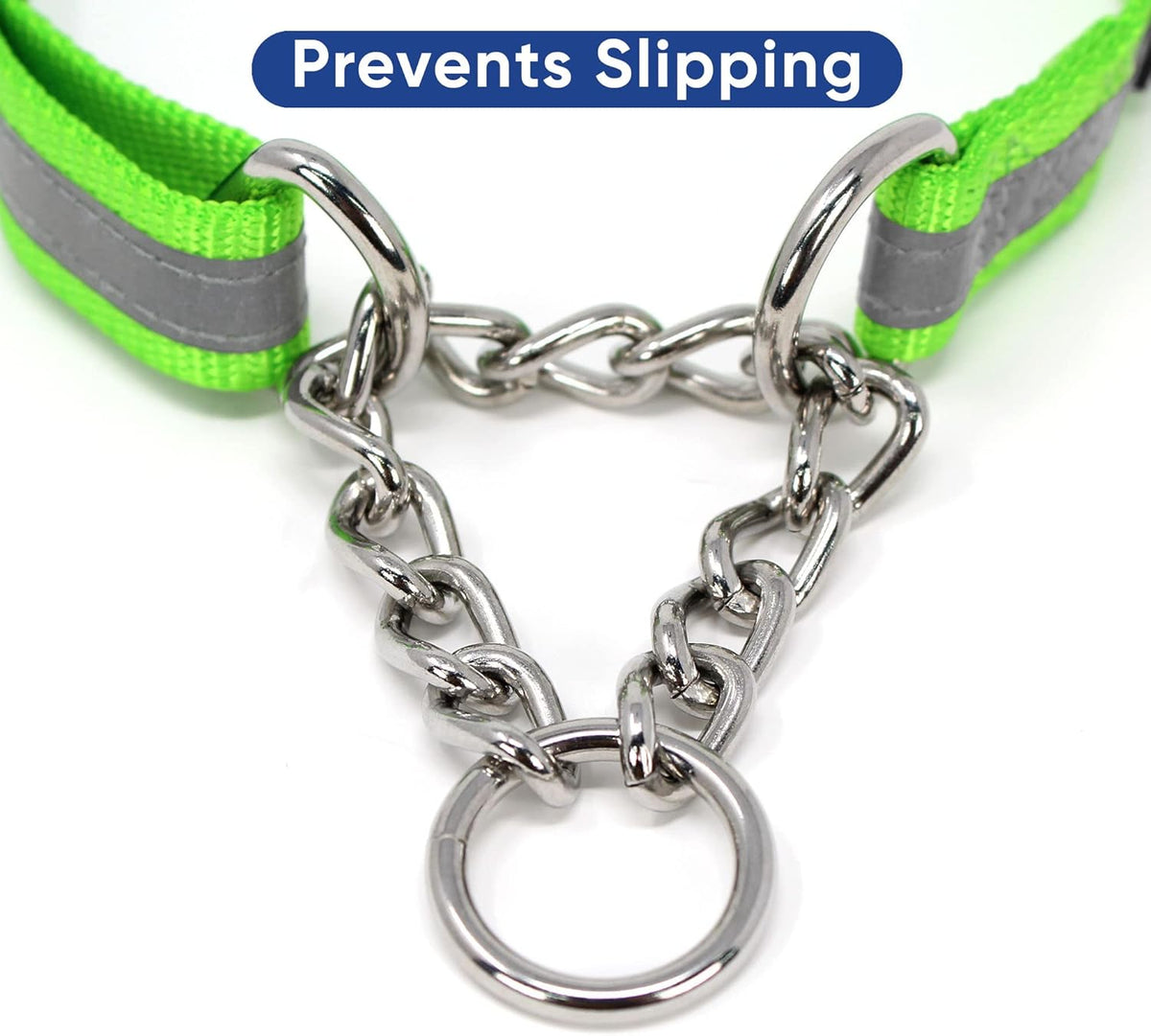 Pawtitas Chain Martingale Dog Collar Puppy Collar Reflective Dog Collar Training Dog Collar Behavioral Dog Chain Collar Collar Large Dog Collar Orange Dog Collar - PuriLite