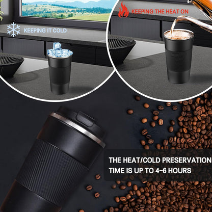 18oz Mug with Ceramic Coating Inside, Insulated Coffee Mug with Lid, Leak Proof Coffee Travel Mug, Travel Coffee Mug Fits in Car Cup Holder - PuriLite