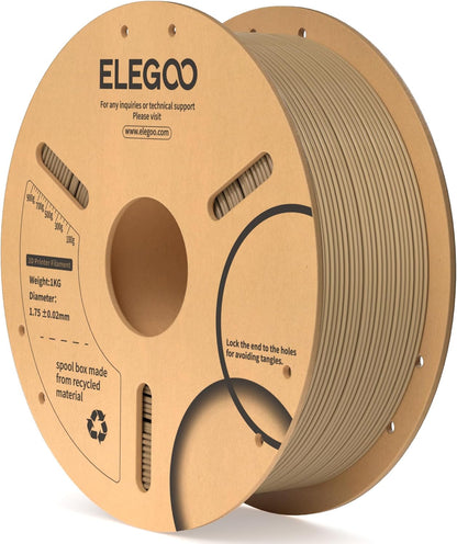 ELEGOO PLA Filament 1.75mm Black 1KG,3D Printer Filament Dimensional Accuracy +/- 0.02mm,1kg Cardboard Spool(2.2lbs) 3D Printing Filament Fits for Most FDM 3D Printers - PuriLite