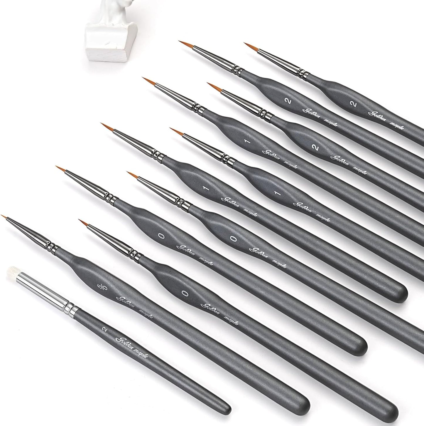Detail Paint Brushes Set 10pcs Miniature Brushes for Fine Detailing & Art Painting - Acrylic, Watercolor,Oil,Models - PuriLite
