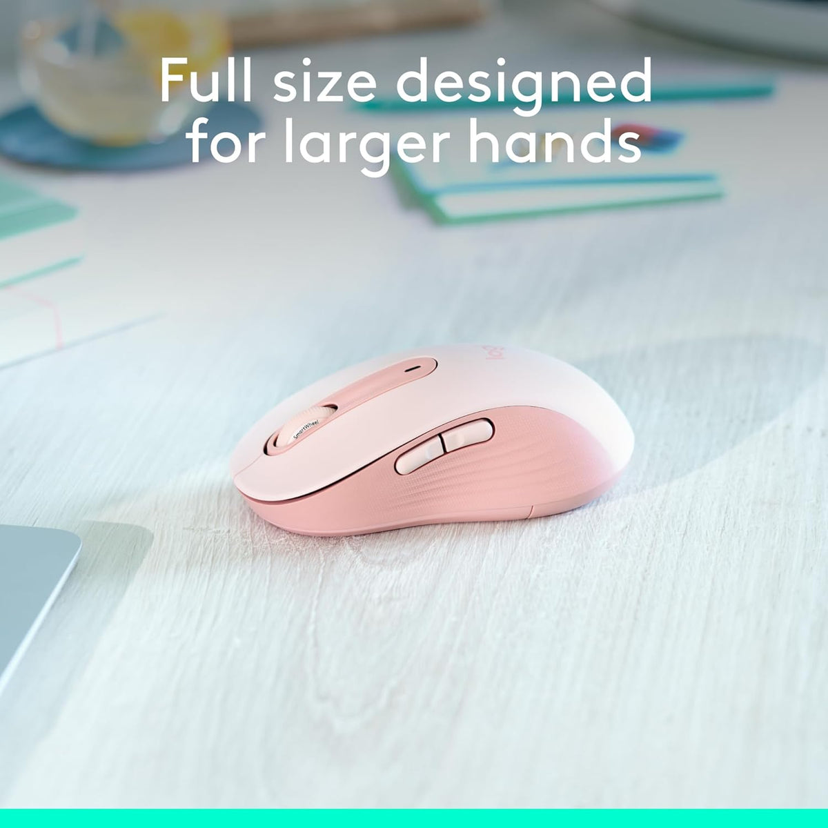 Logitech Signature M650 L Full Size Wireless Mouse - For Large Sized Hands, 2-Year Battery, Silent Clicks, Customizable Side Buttons, Bluetooth, for PC/Mac/Multi-Device/Chromebook - Black - PuriLite