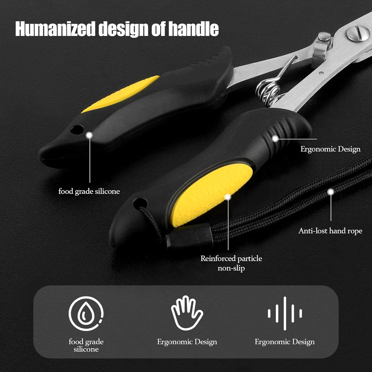 Fishing Pliers Stainless Steel Hook Remover Braid Cutter Rustproof Saltwater Split Ring Pliers Fishing Multi-Tools with Sheath and Lanyard - PuriLite