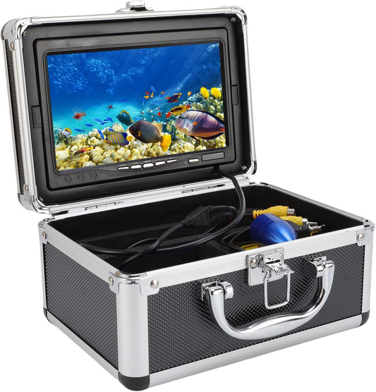 Sanpyl Underwater Fishing Camera, 1080P HD Fish Finder with 195° Wide Angle View and 7 Inch Screen, for Ice Lake Boat Kayak Fishing, 20m Cable (US Plug) - PuriLite