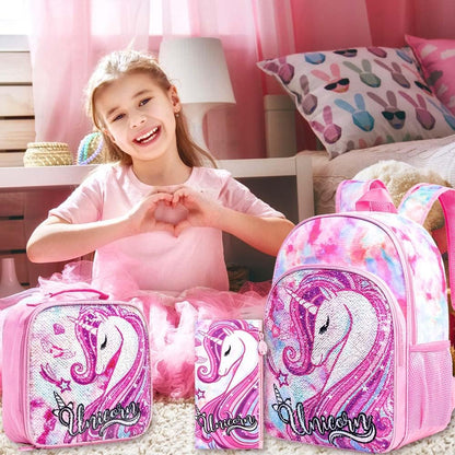 3pcs Backpack for Boys and Girls, 16” Kids Kindergarten Bookbag with Lunch Box, Cute Elementary Backpacks for Boy Girl - PuriLite