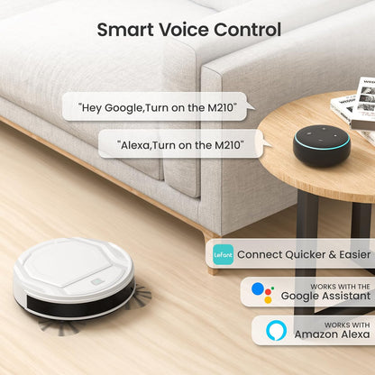 Lefant Robot Vacuums, 2200Pa Strong Suction, 120 Min Runtime, WiFi/App/Alexa Control, Self-Charging Robotic Vacuum Cleaner, Slim, Quiet, 6 Cleaning Modes Ideal for Pet Hair, Hard Floor (M210) - PuriLite