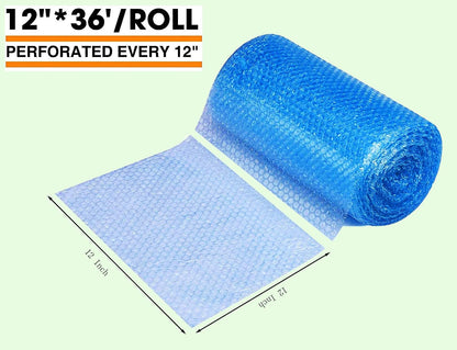 Bubble Cushioning Wrap Rolls 2-Pack,Easy to Tear Small Bubble Thicker & Durable for Packing Delivering & Moving Perforated every 12in 12 Inchx72 Feet Total (white),MR011902 - PuriLite