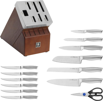 HENCKELS Modernist 14-Piece Self Sharpening Kitchen Knife Block Set - PuriLite