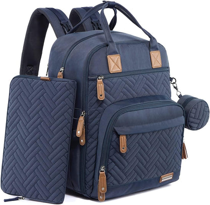 Diaper Bag Backpack, iniuniu Large Baby Bags with Diaper Pouch, Washable Changing Pad, Pacifier Case and Stroller Straps - PuriLite