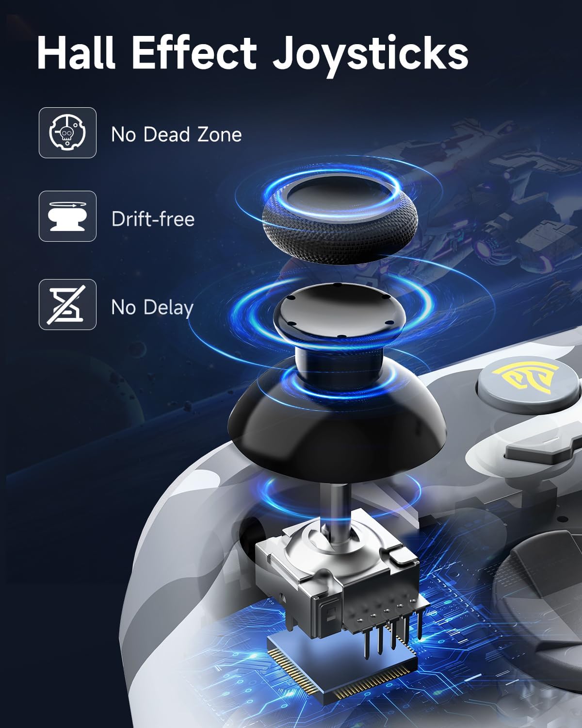 EasySMX X15 PC Controller - Enhanced Wireless Bluetooth Controller with Hall Joysticks/Hall Triggers/RGB Lighting - No Stick Drift, No Dead Zone - Work for Windows PC, Android, Steam and Switch - PuriLite