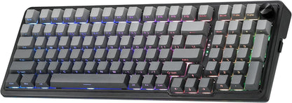 Redragon K686 PRO 98 Keys Wireless Gasket RGB Gaming Keyboard, 3-Modes Anime Mechanical Keyboard w/Hot-Swap Socket, Dedicated Knob Control & Sound Absorbing Pads, Custom Hi-Fi Linear Switch - PuriLite