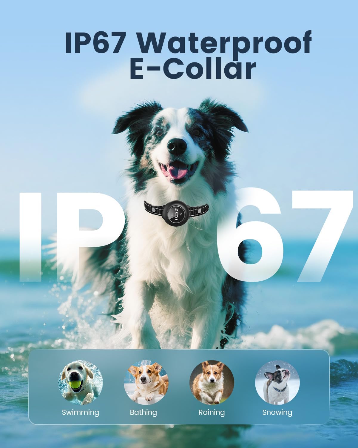 2-in-1 Dog Training Collar with Remote,Smart Anti Barking Device for Dog,Waterproof Dog Collar with 5 Adjustable Sensitivity for All Breeds,Rechargeable - PuriLite