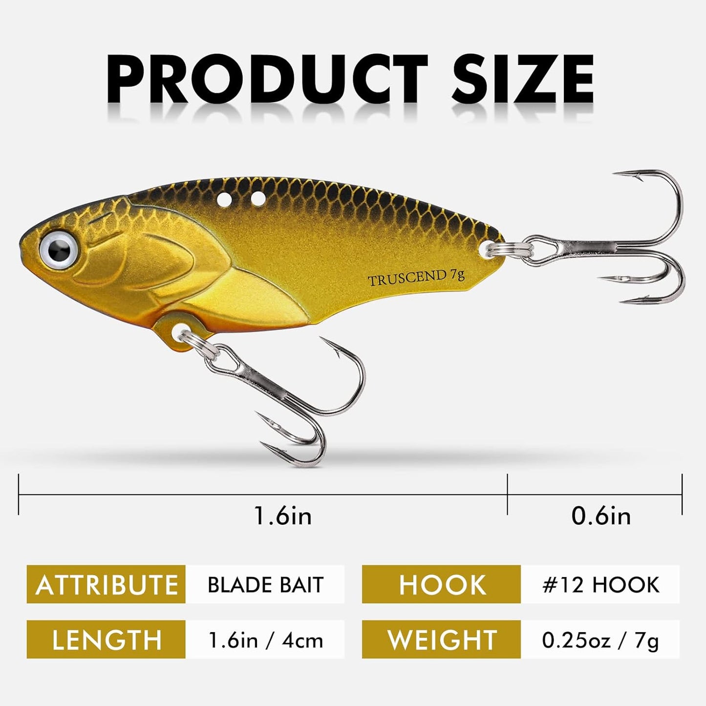 TRUSCEND Fishing Spinners with Unique Double Spoons, Nano-Plated Rooster Tail Fishing Lures with Copper Body & Blade, Great Action Blade Bait for Bass Trout Walleye, Freshwater Ice Fishing Jigs - PuriLite