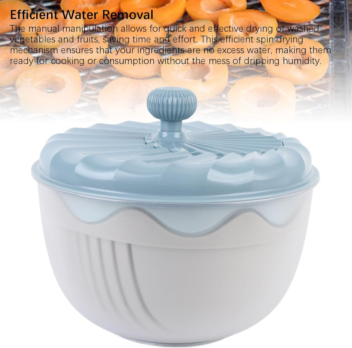 Salad Spinner High Efficiency Multifunctional Easy Using Vegetable Washer and Salad Chopper for Home (Beige) - PuriLite