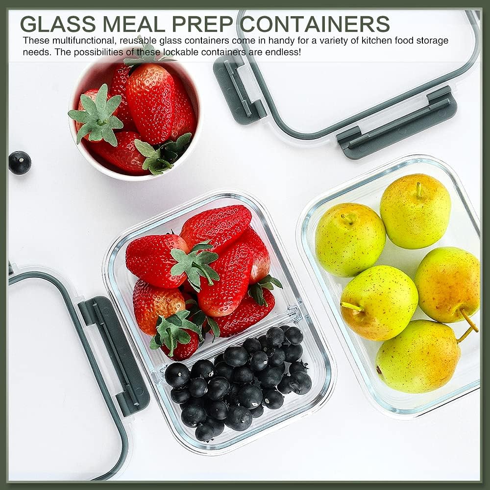 Purilite Select 10-Pack 30 oz Glass Meal Prep Containers with Lids - PuriLite