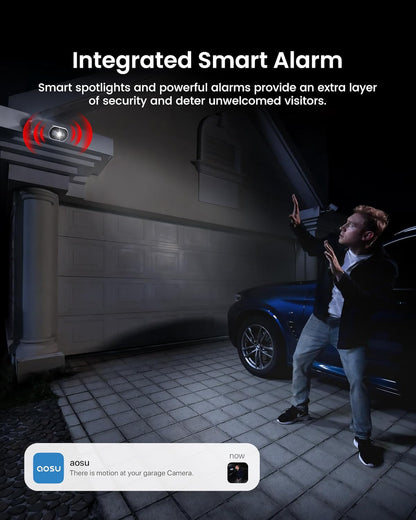 AOSU Solar Security Cameras Wireless Outdoor, 4 Cam-Kit, No Monthly Fees, Local Storage, Home Security Cameras System with Integrated Solar Panel, Easy Setup, 2K Color Night Vision, 5G & 2.4G WiFi - PuriLite